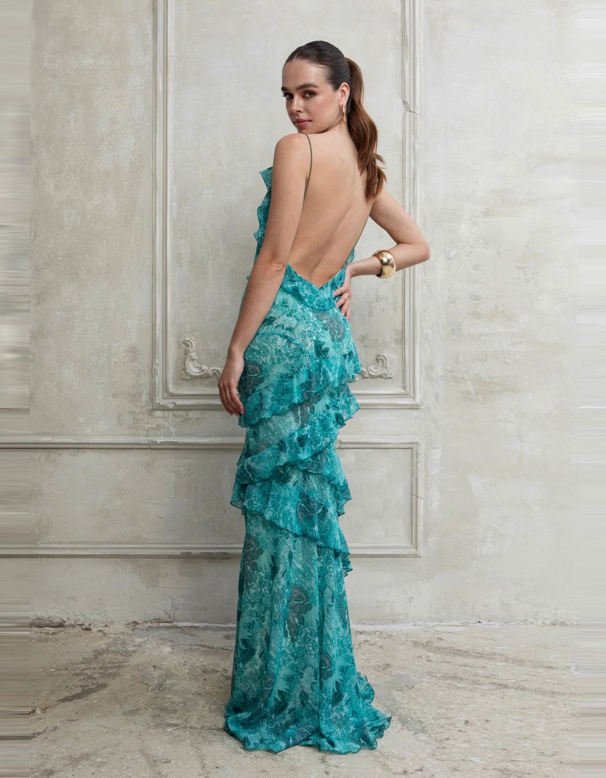 Eveleya Serafina maxi dress with ruffles