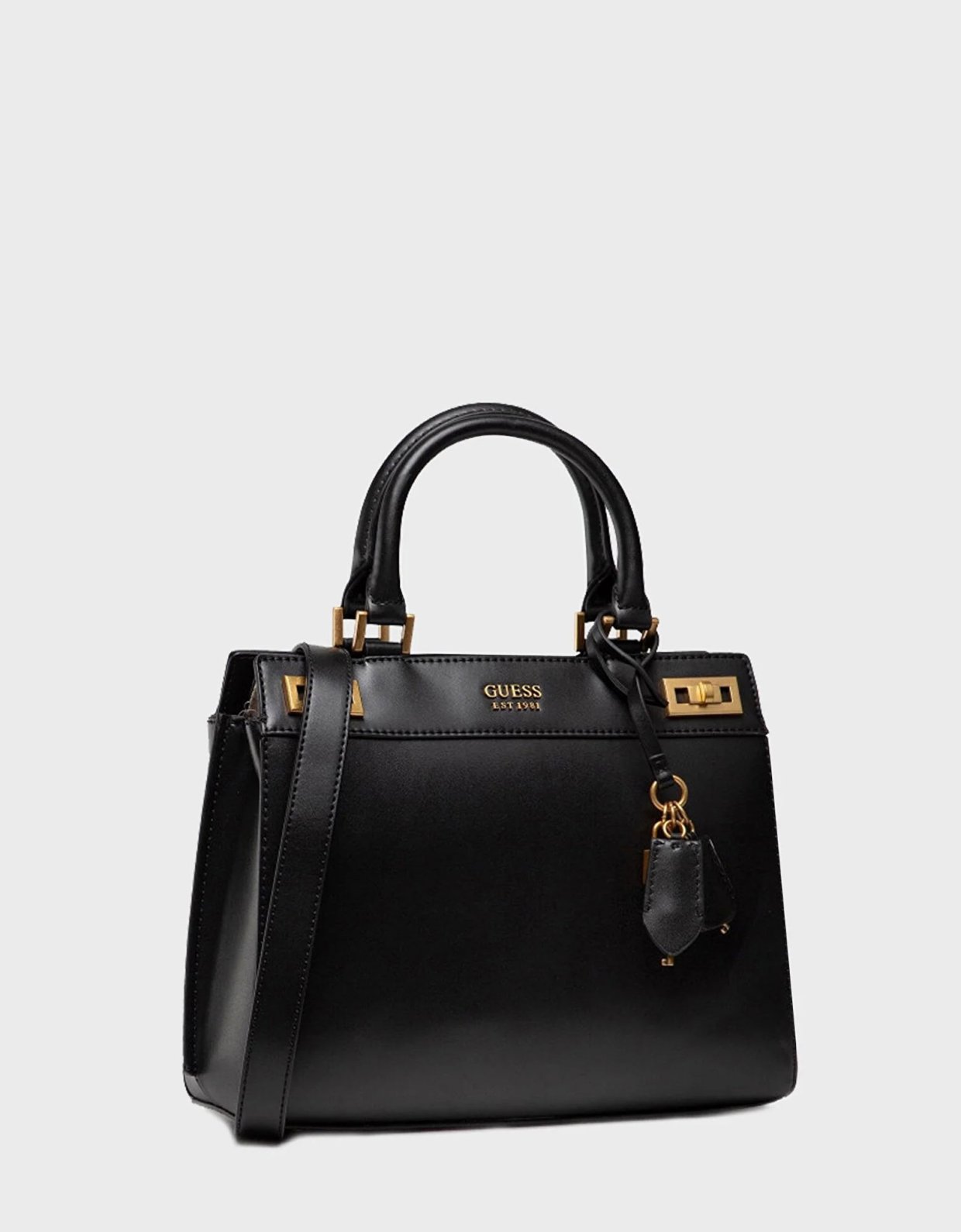 Guess Katey luxury satchel bag black