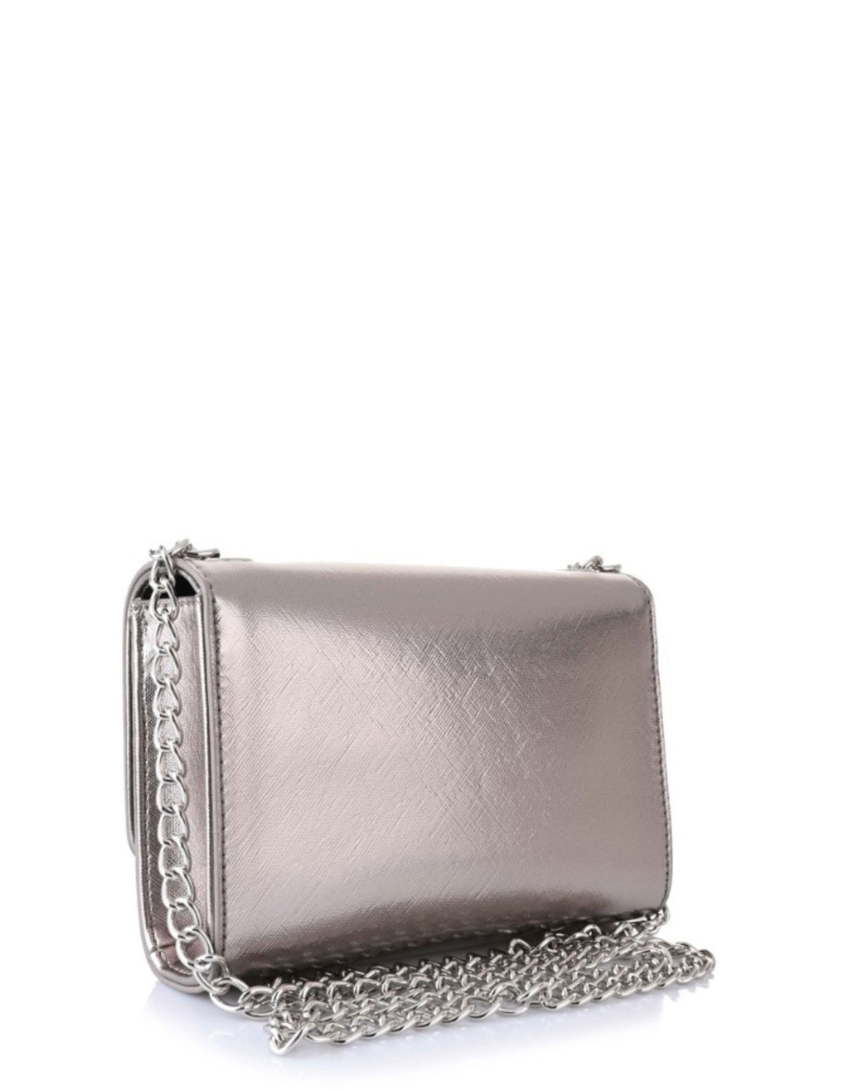 By Byblos Olivia metal flap bag gun metal