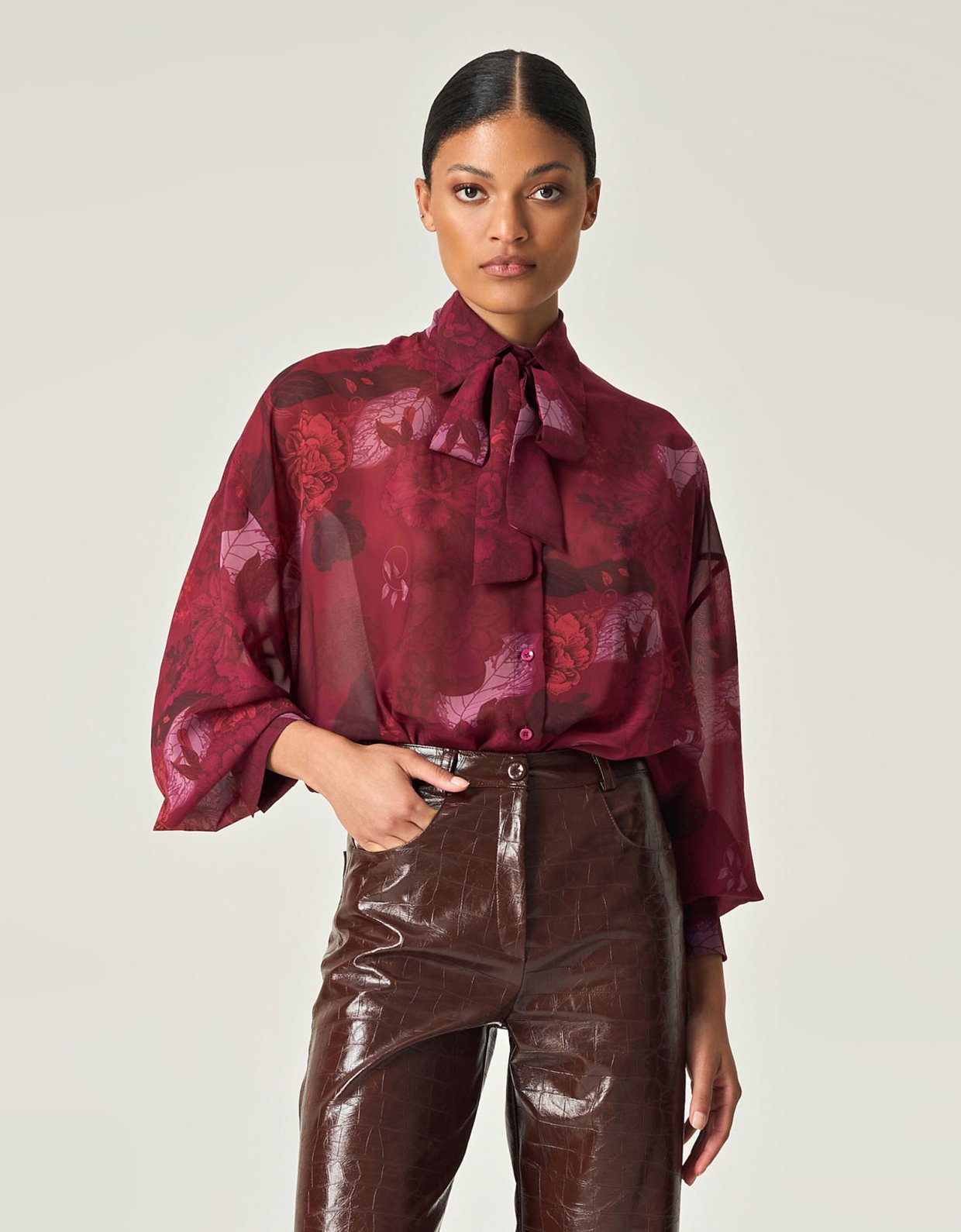 Eveleya Crimson allure oversized shirt