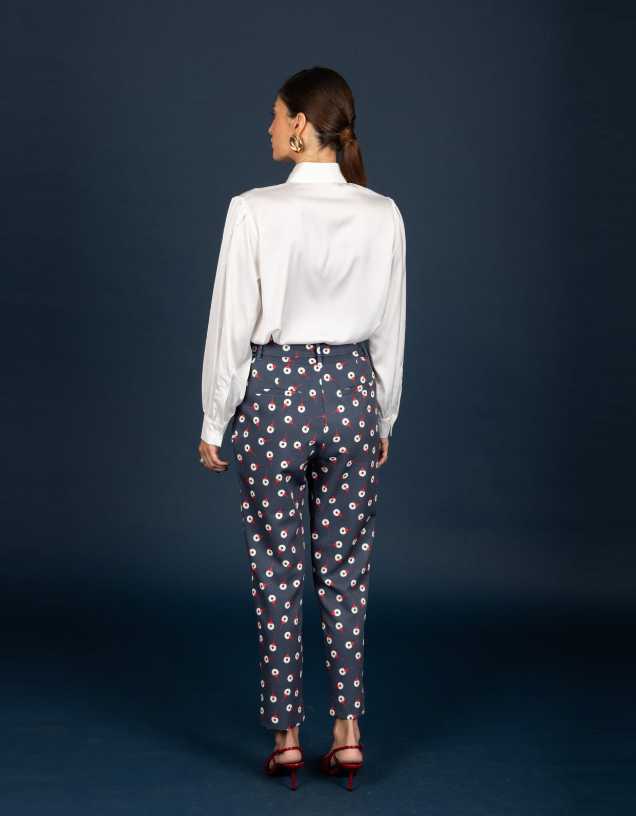 Chaton Denise satin shirt ecru