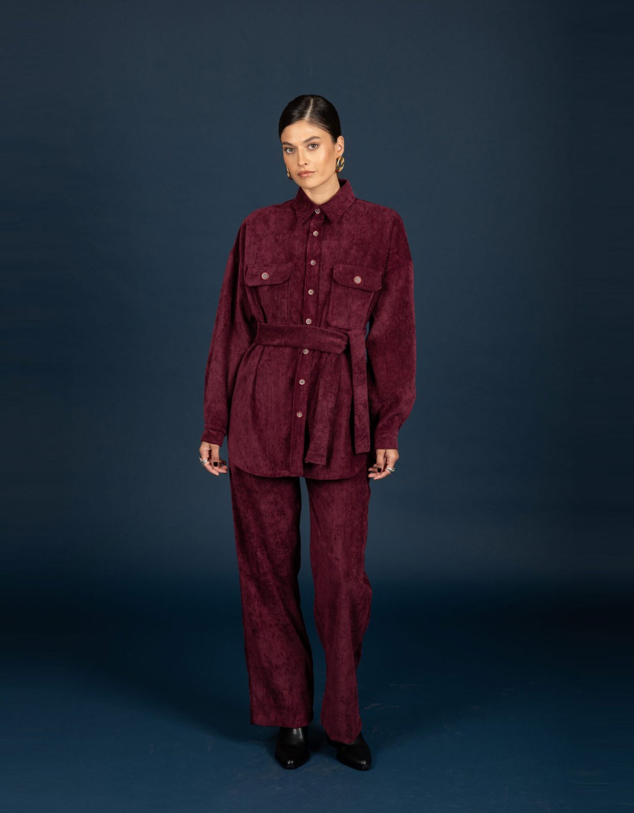 Chaton Gwen oversize shirt aubergine