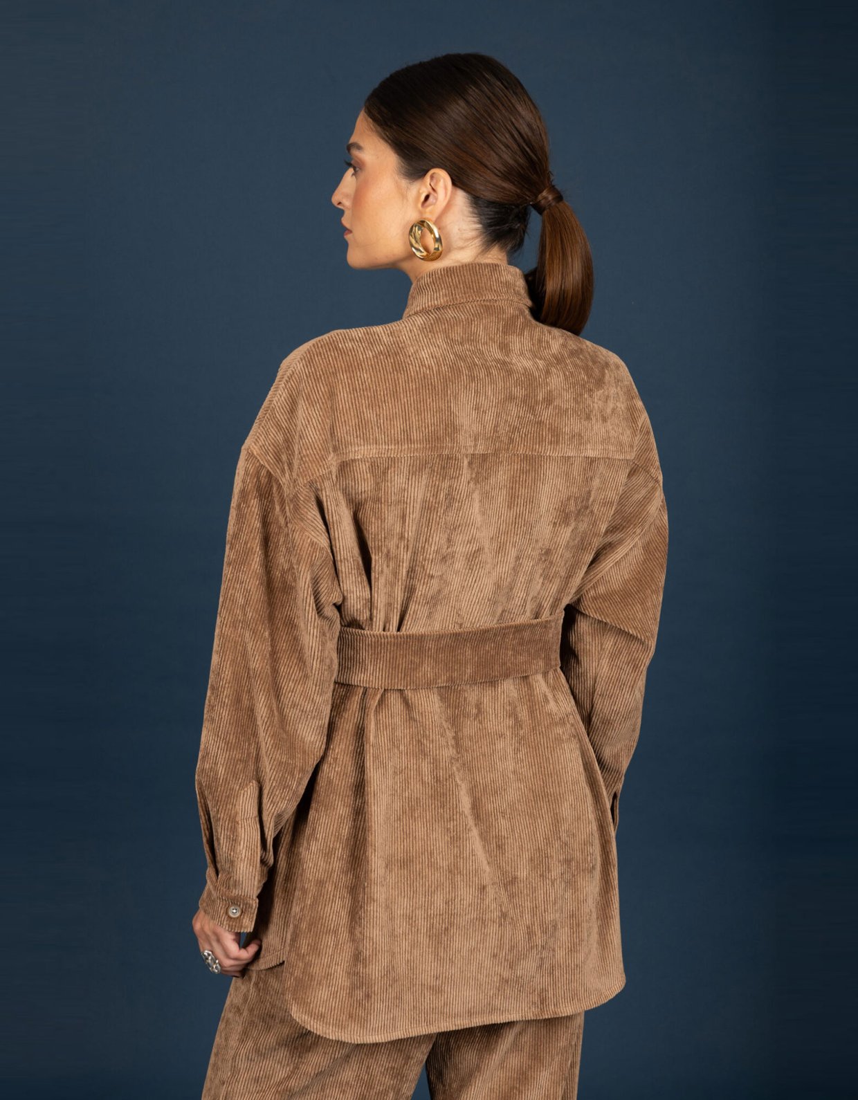 Chaton Gwen oversize shirt tabac