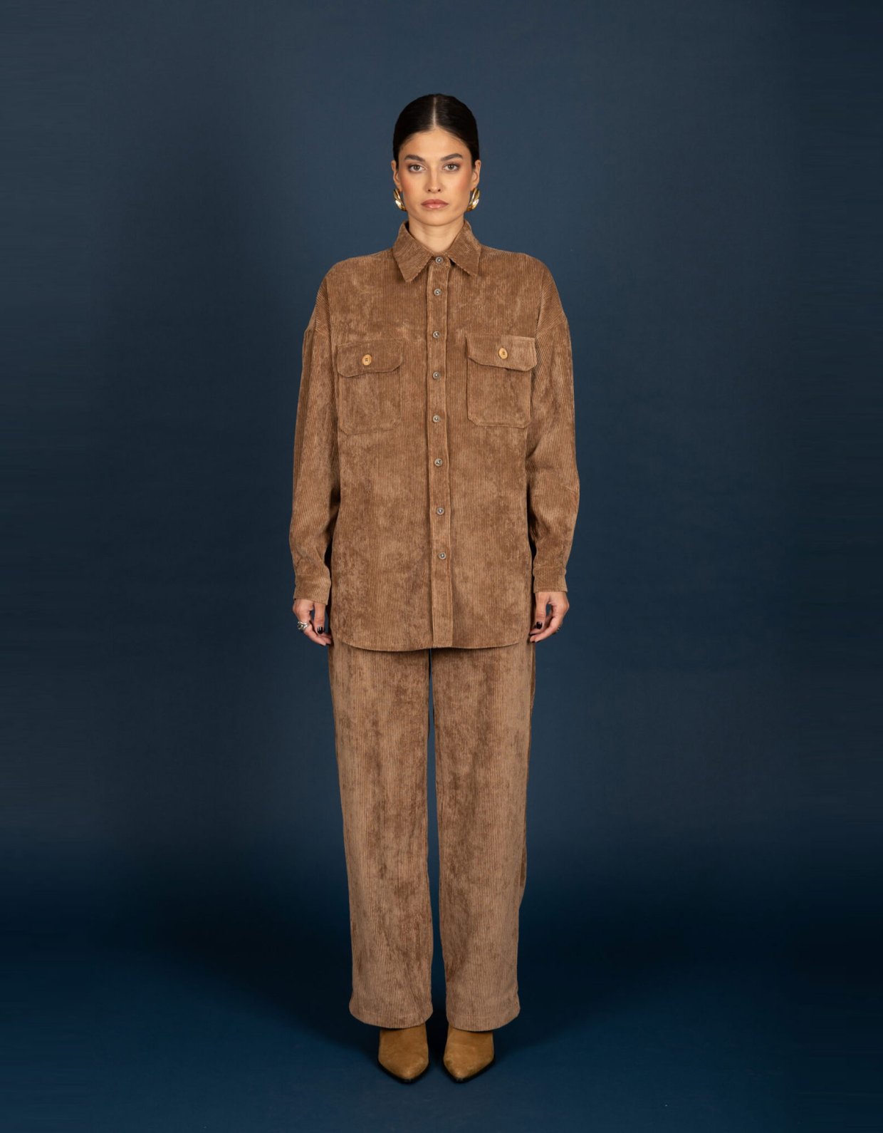 Chaton Gwen oversize shirt tabac