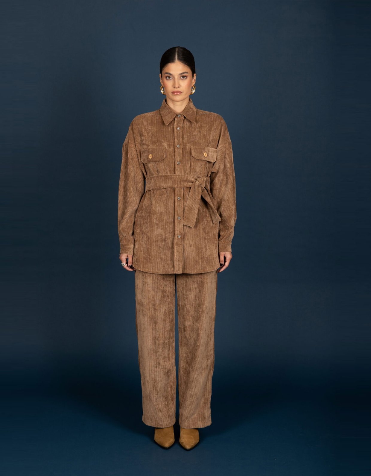 Chaton Gwen oversize shirt tabac