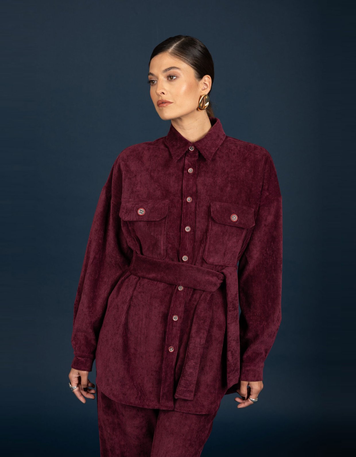 Chaton Gwen oversize shirt aubergine