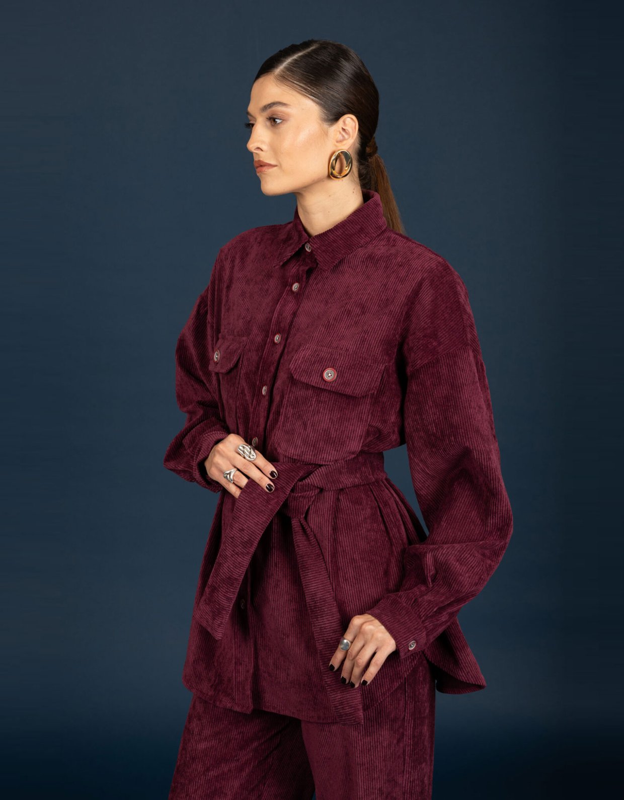 Chaton Gwen oversize shirt aubergine
