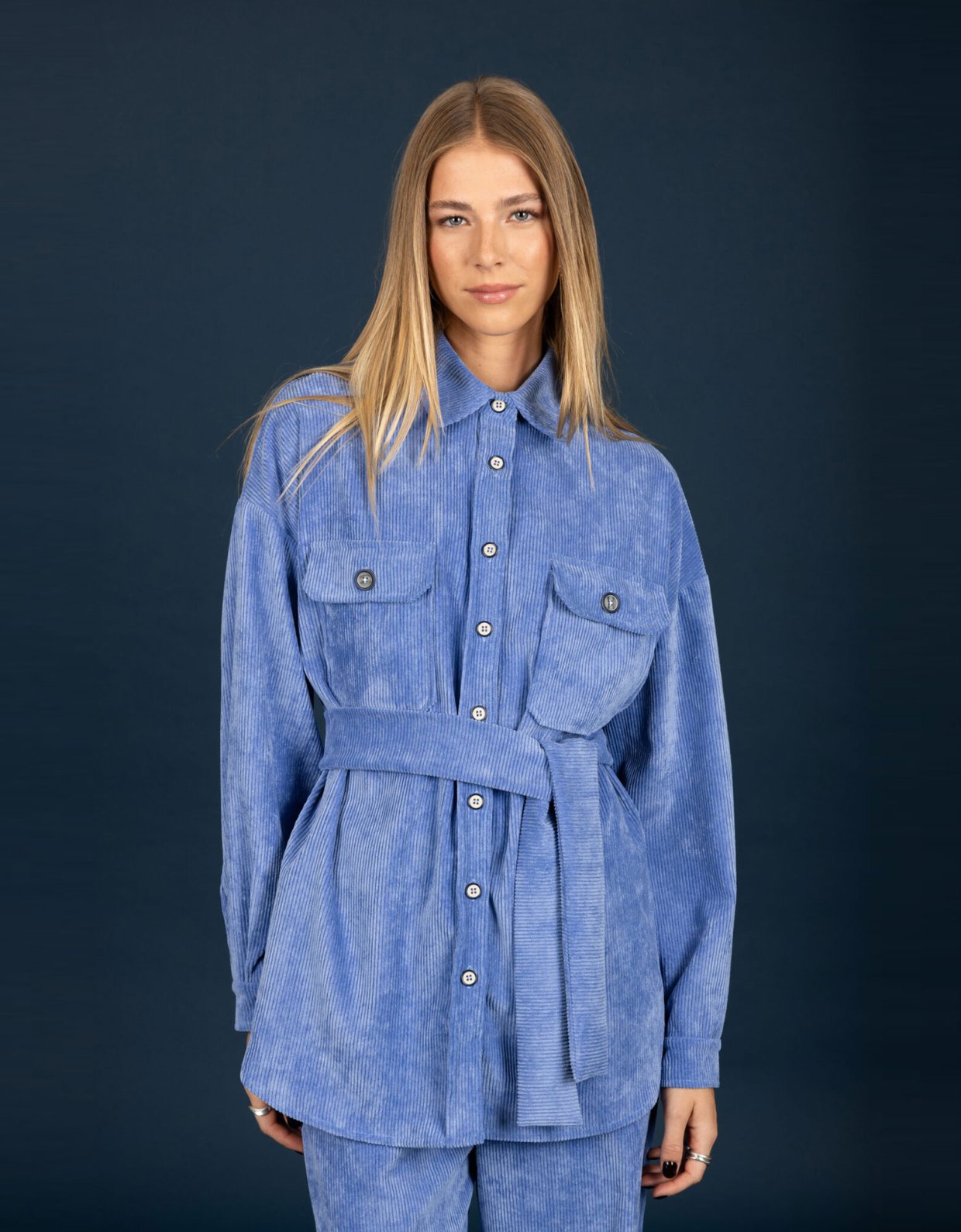 Chaton Gwen oversize shirt dark ciel