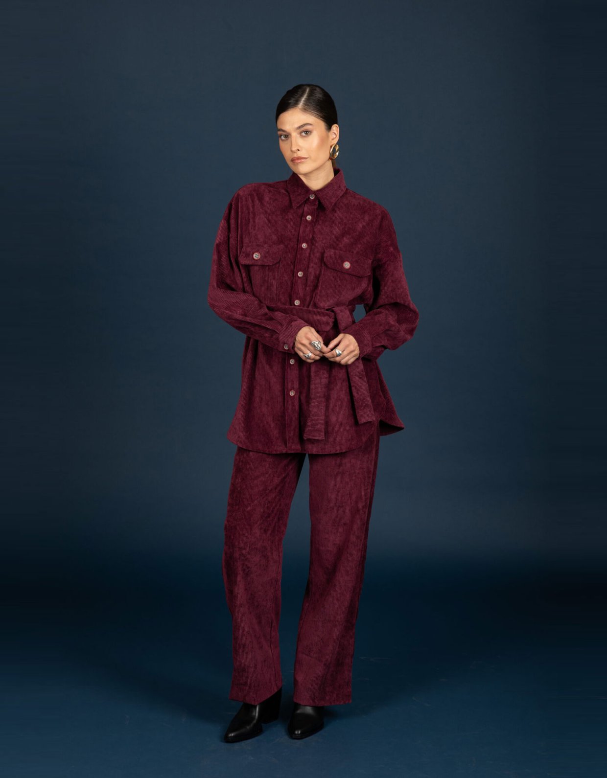 Chaton Gwen oversize shirt aubergine