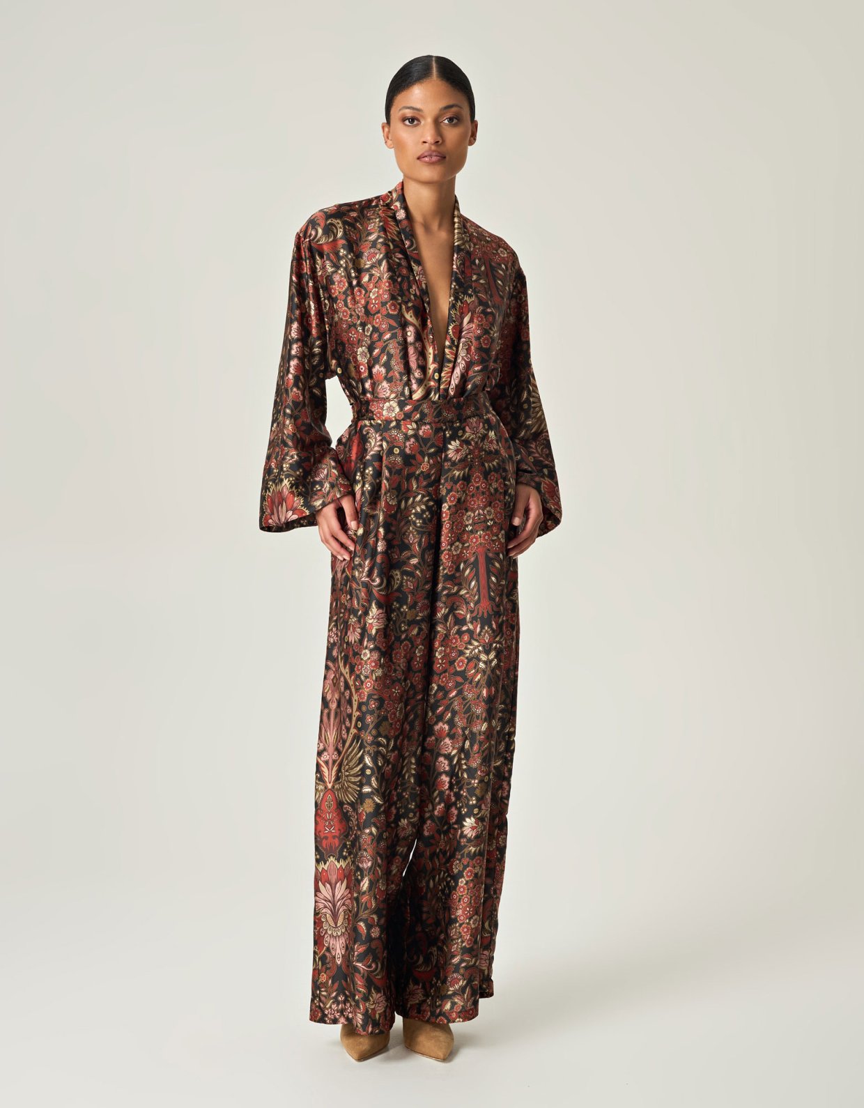 Eveleya Autumn tapestry satin shirt