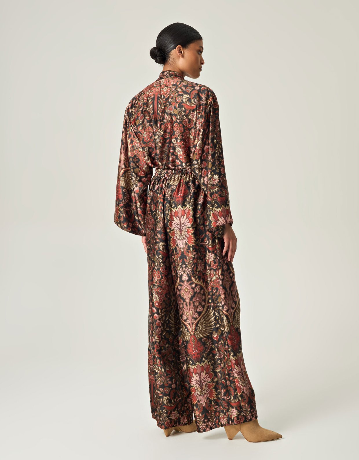 Eveleya Autumn tapestry satin shirt