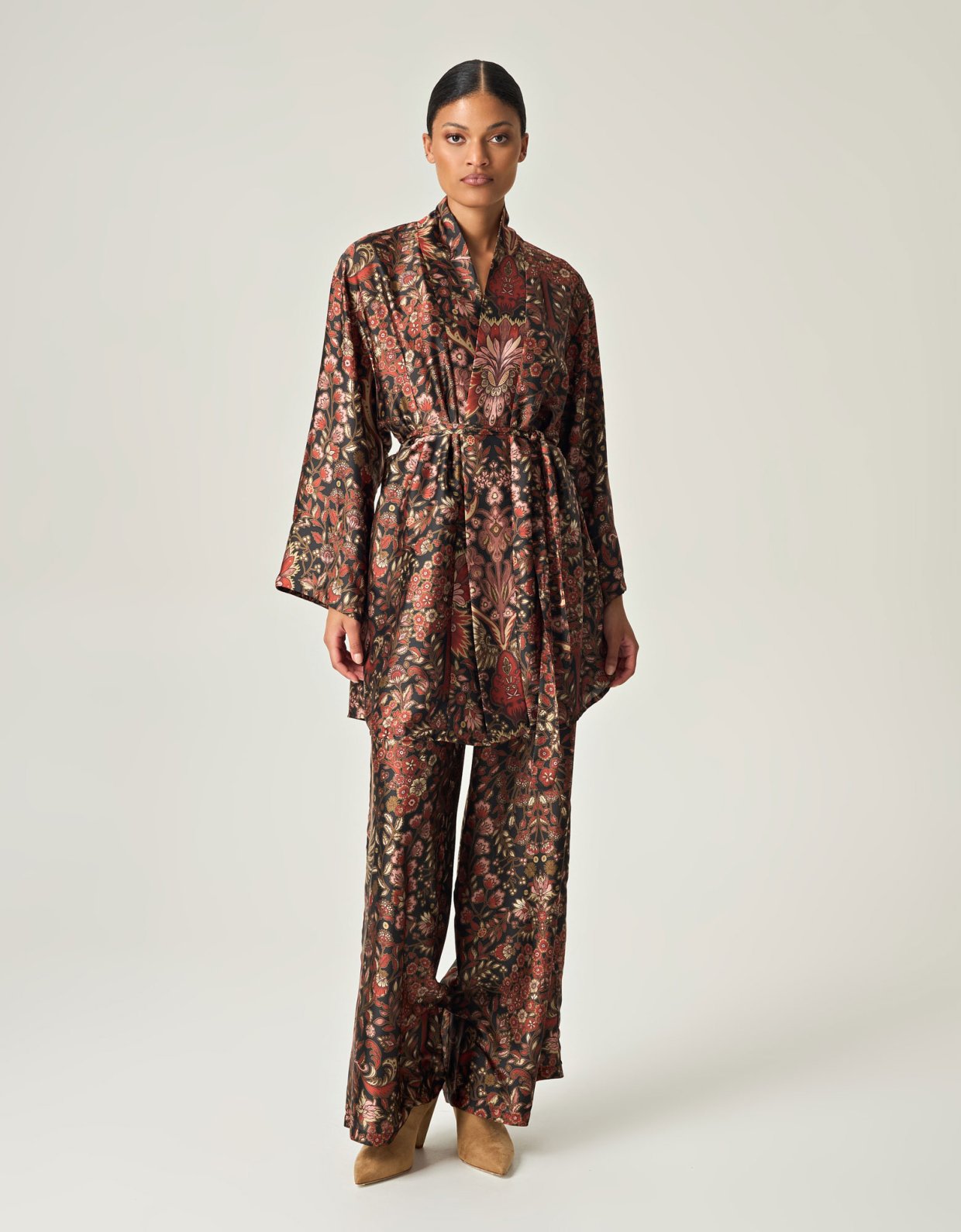 Eveleya Autumn tapestry satin shirt