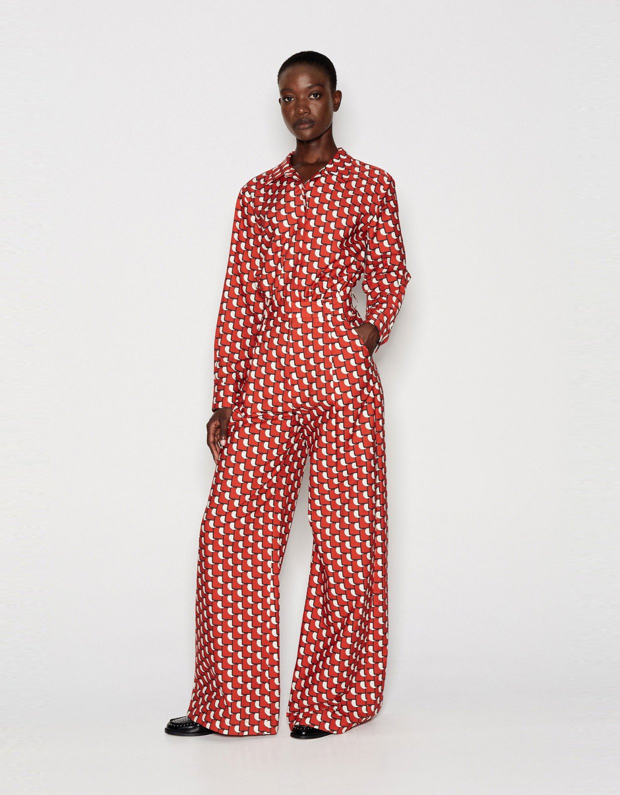 Nadia Rapti Visual effect trousers red