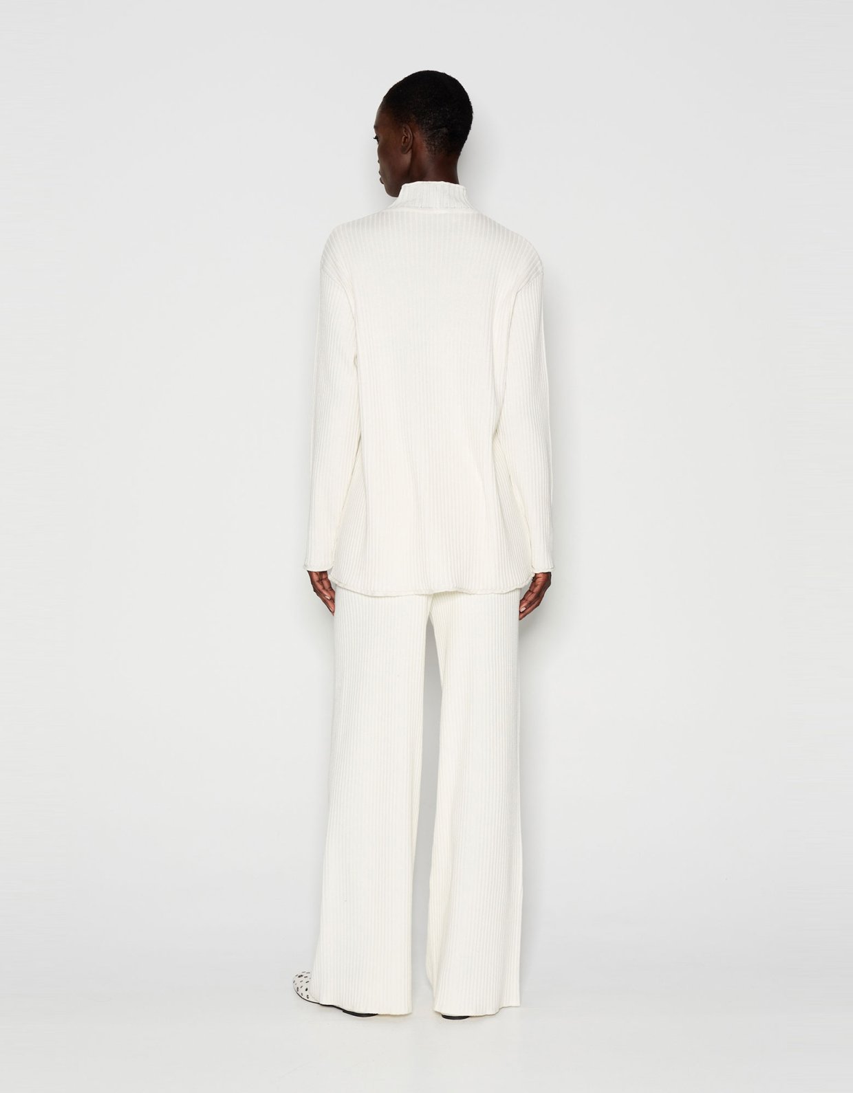 Nadia Rapti Taglines knitted trousers ecru