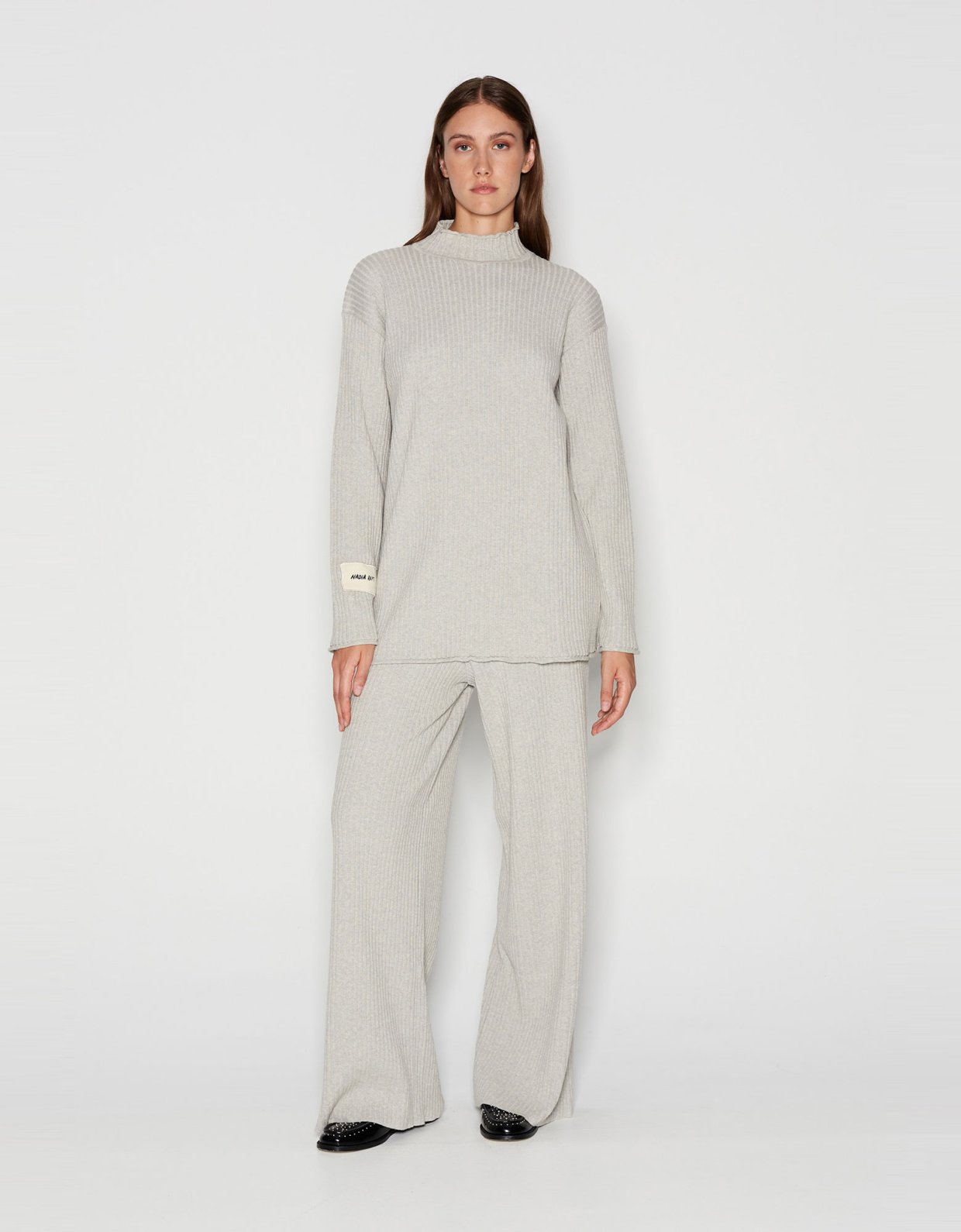 Nadia Rapti Taglines knitted trousers grey