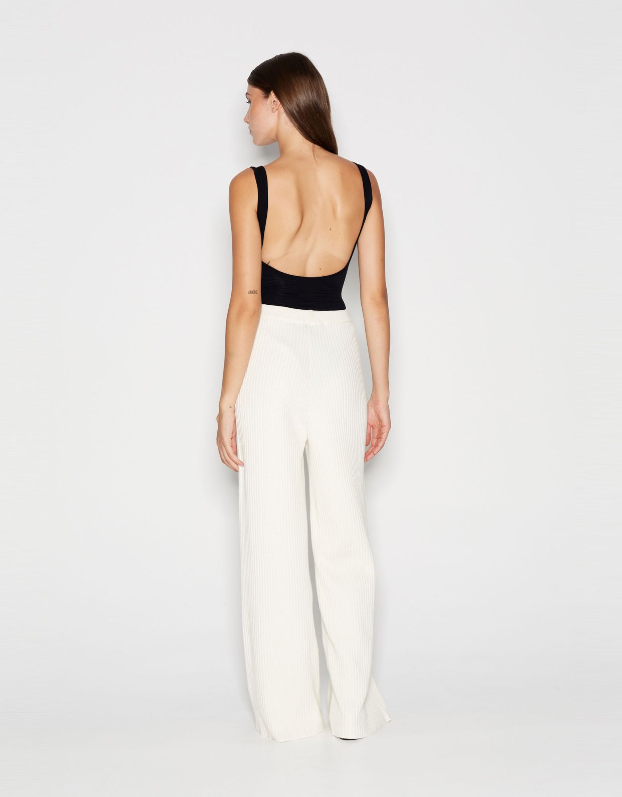 Nadia Rapti Taglines knitted trousers ecru