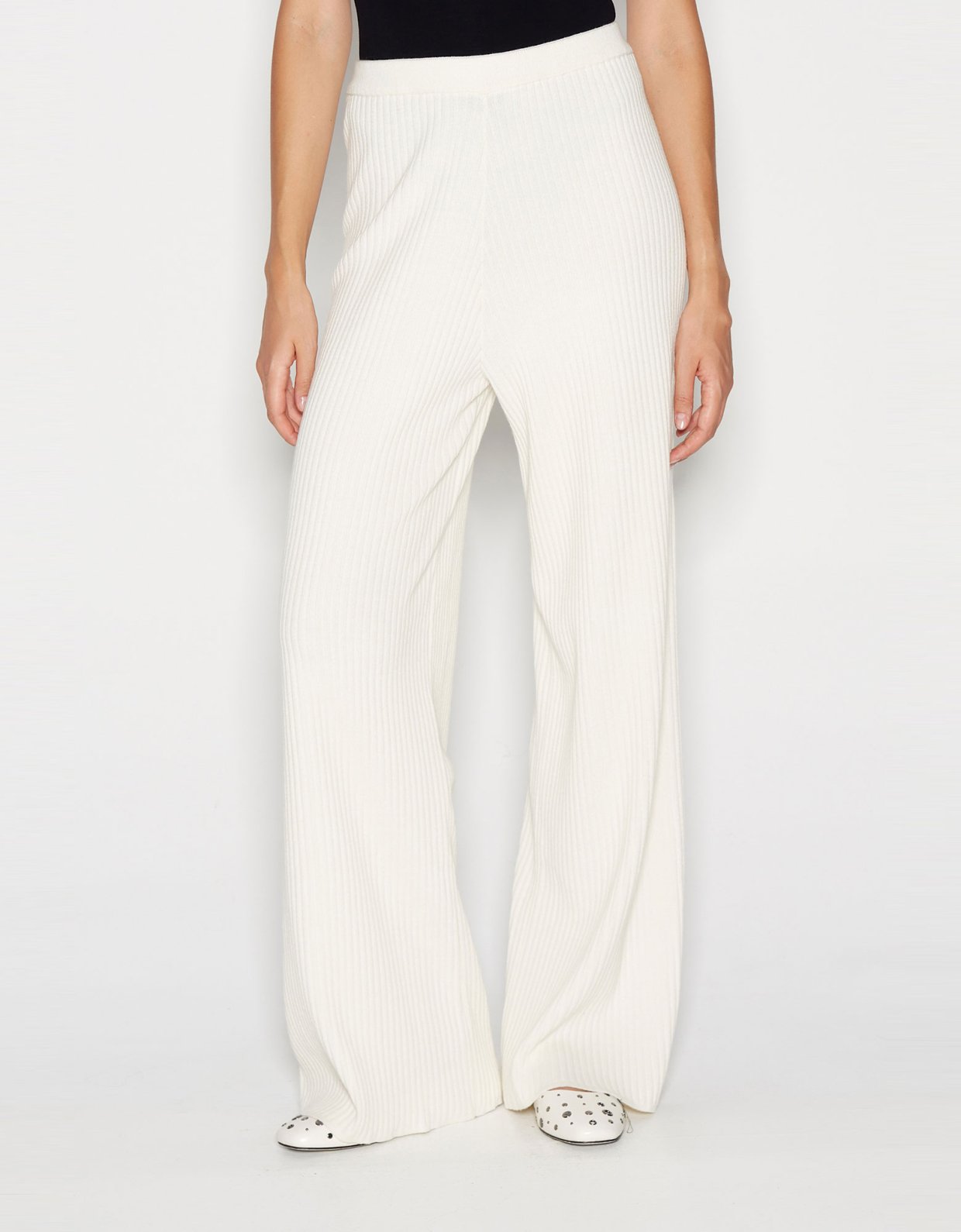 Nadia Rapti Taglines knitted trousers ecru