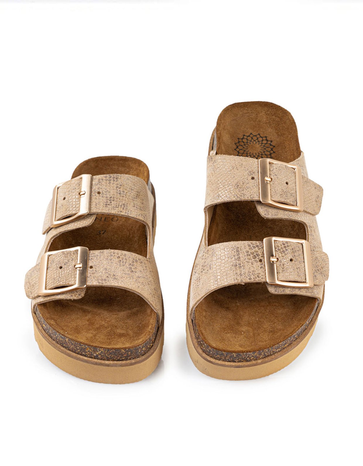 Ateneo Nude snake sandals 6203