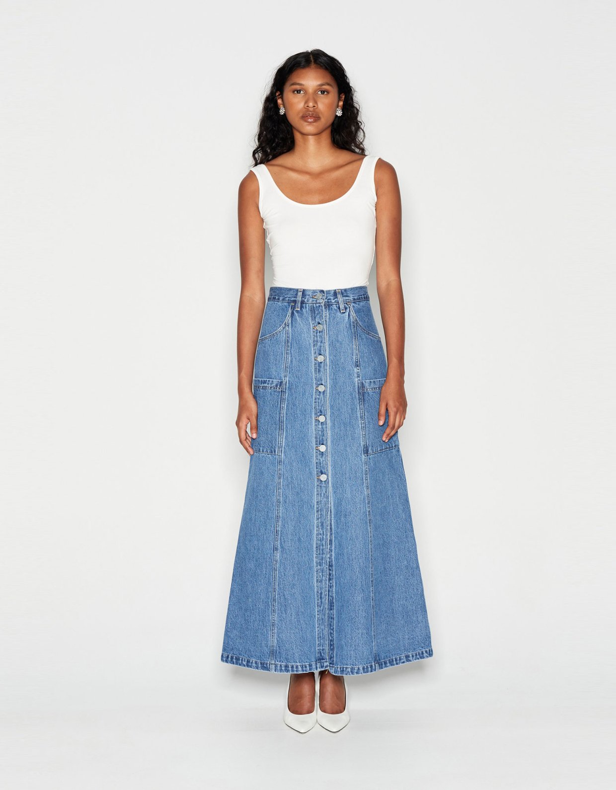 Nadia Rapti Denim crew skirt blue