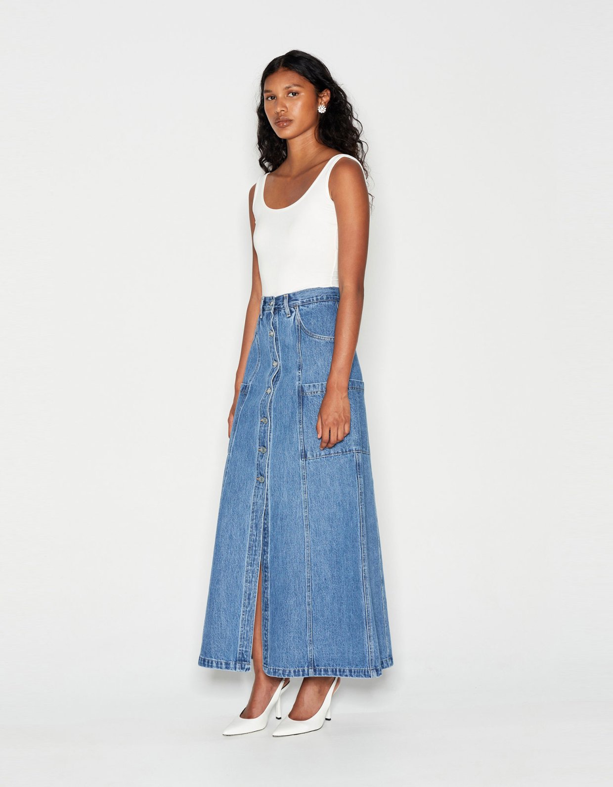 Nadia Rapti Denim crew skirt blue