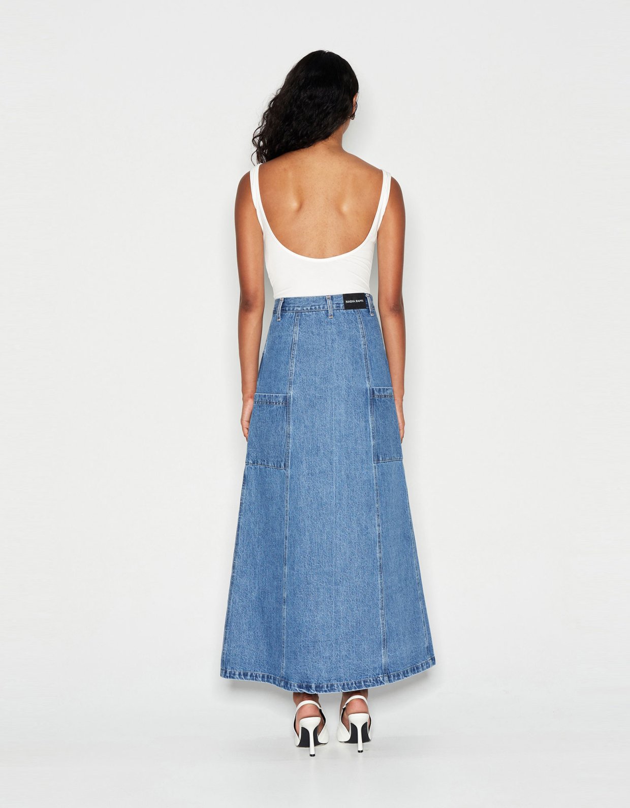 Nadia Rapti Denim crew skirt blue