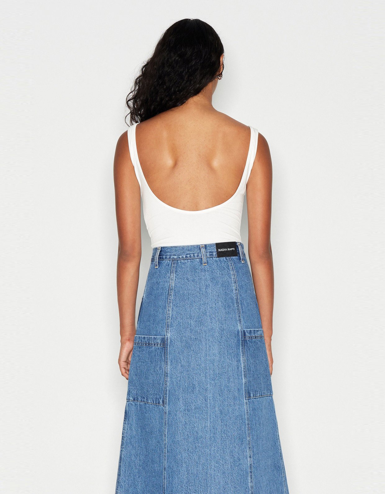 Nadia Rapti Denim crew skirt blue