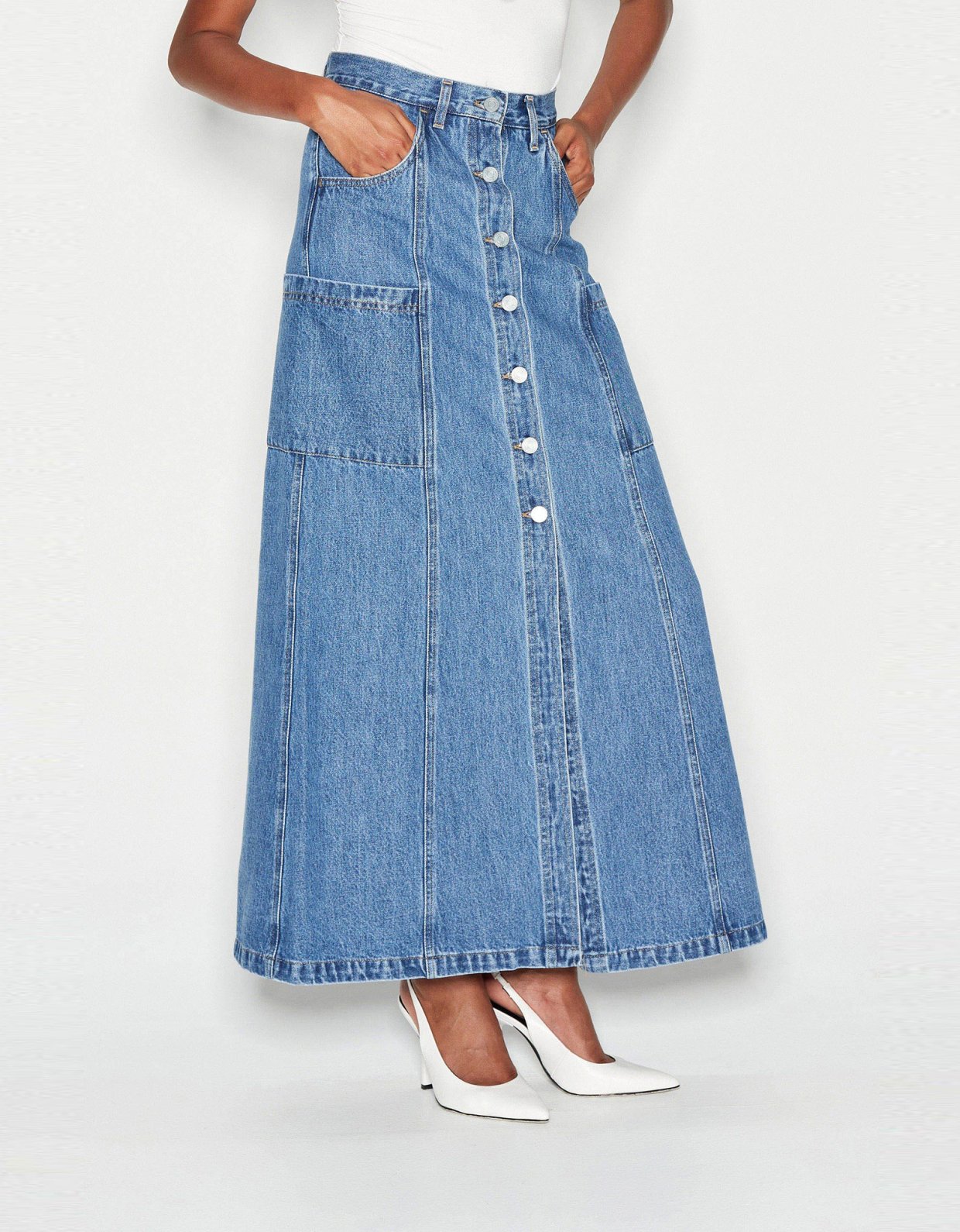 Nadia Rapti Denim crew skirt blue