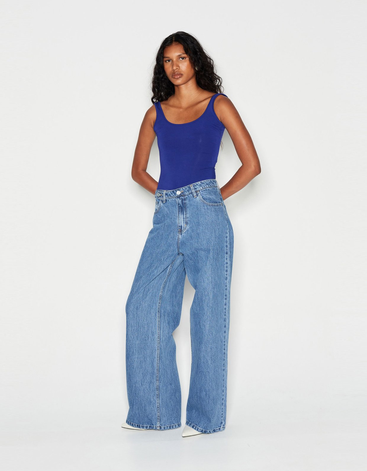 Nadia Rapti Denim crew trousers blue