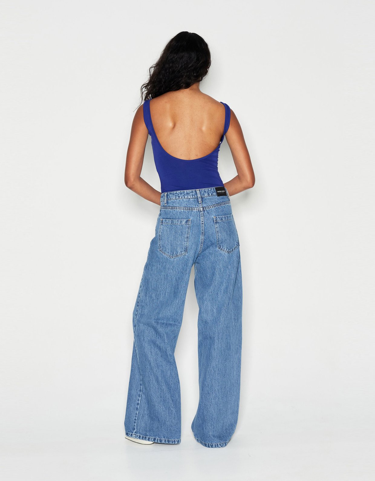 Nadia Rapti Denim crew trousers blue