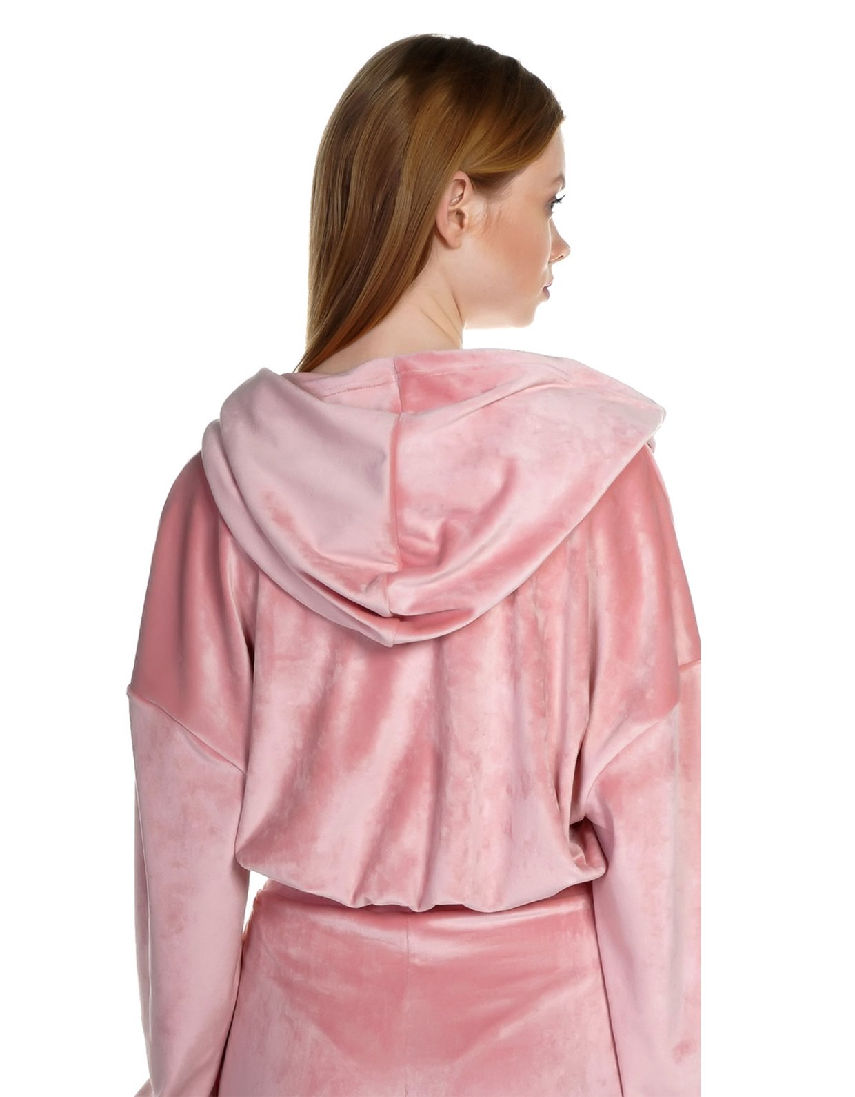 Kendall + Kylie Velour zipper hoody soft pink