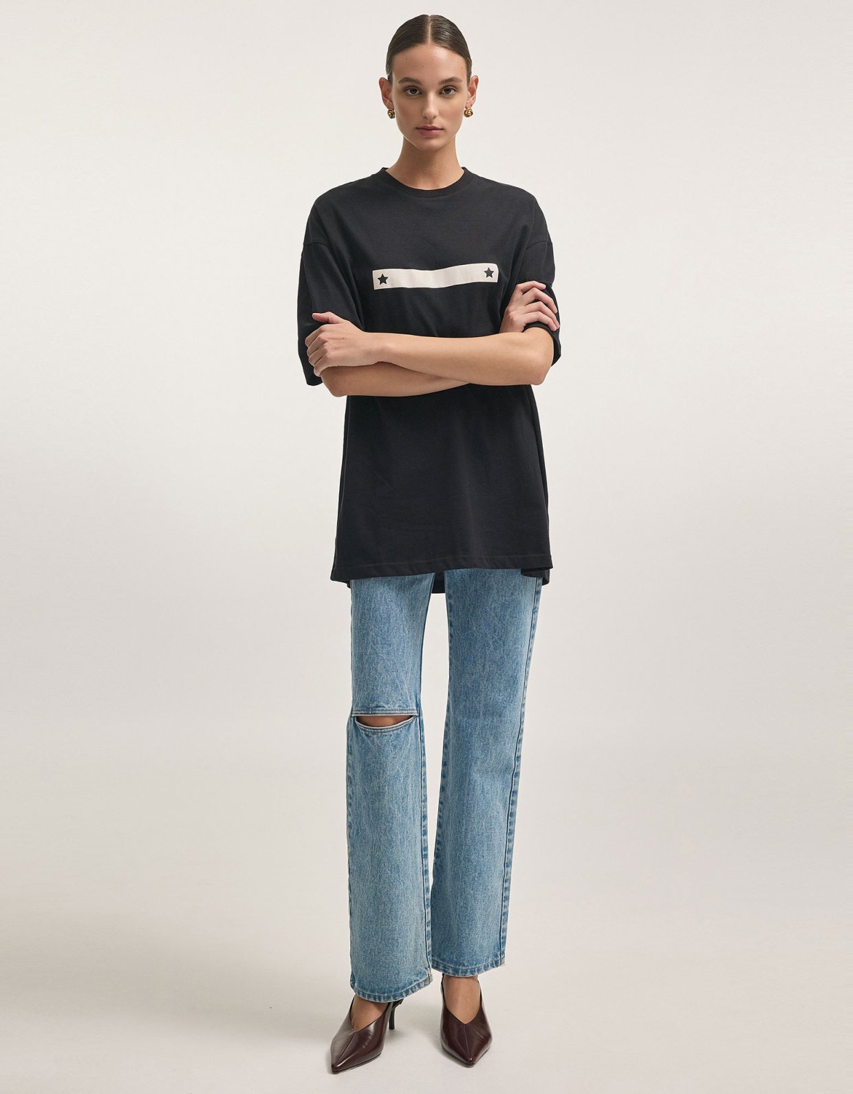 Nadia Rapti 24 h star t-shirt black