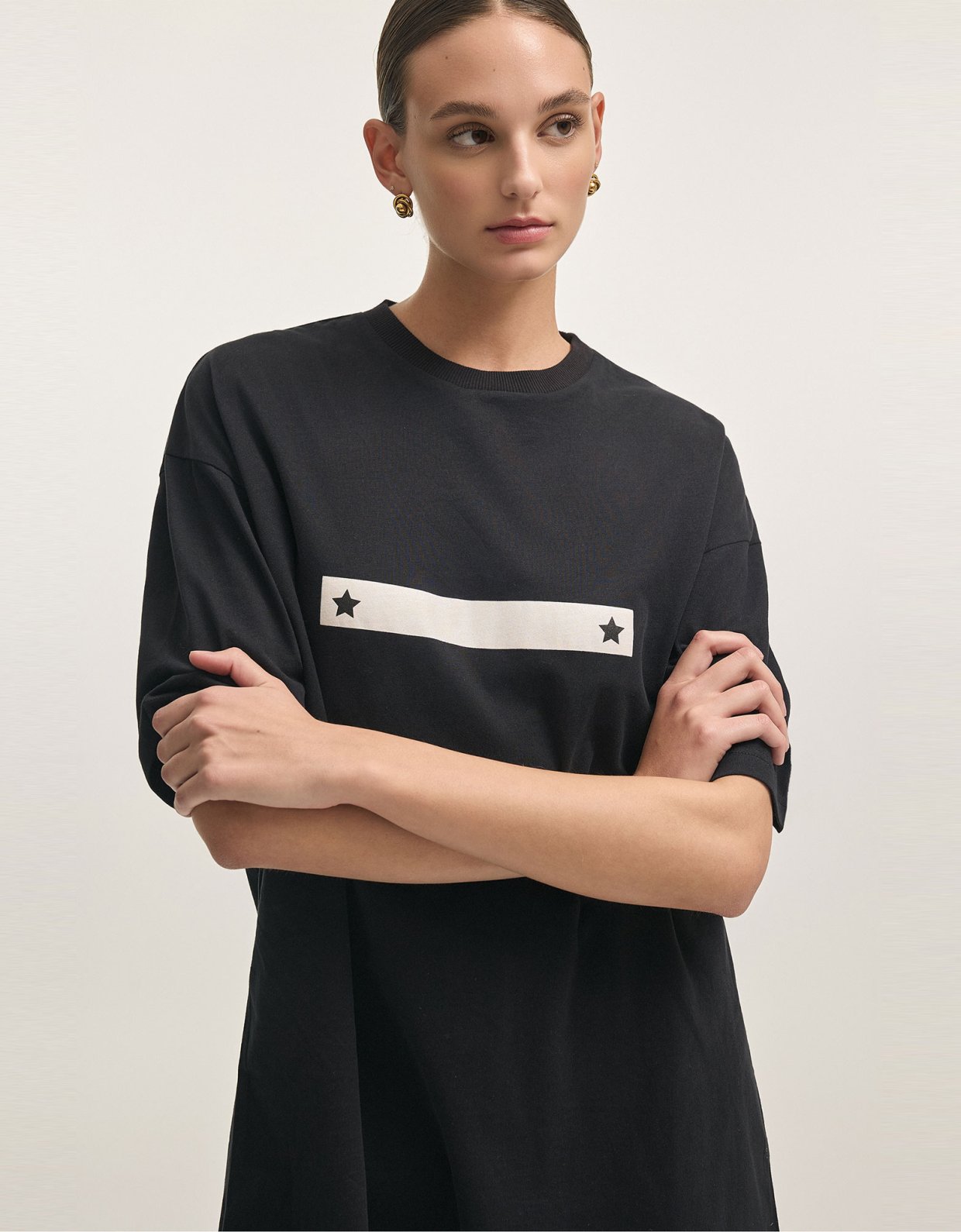 Nadia Rapti 24 h star t-shirt black