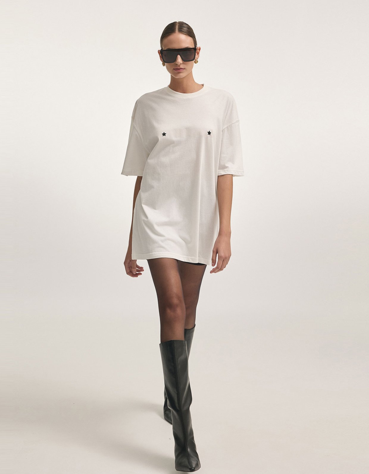 Nadia Rapti 24 h star t-shirt off white