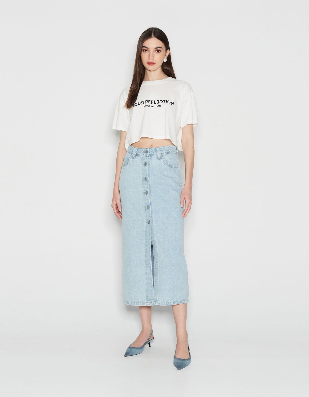 Nadia Rapti Aquamarine denim skirt light blue