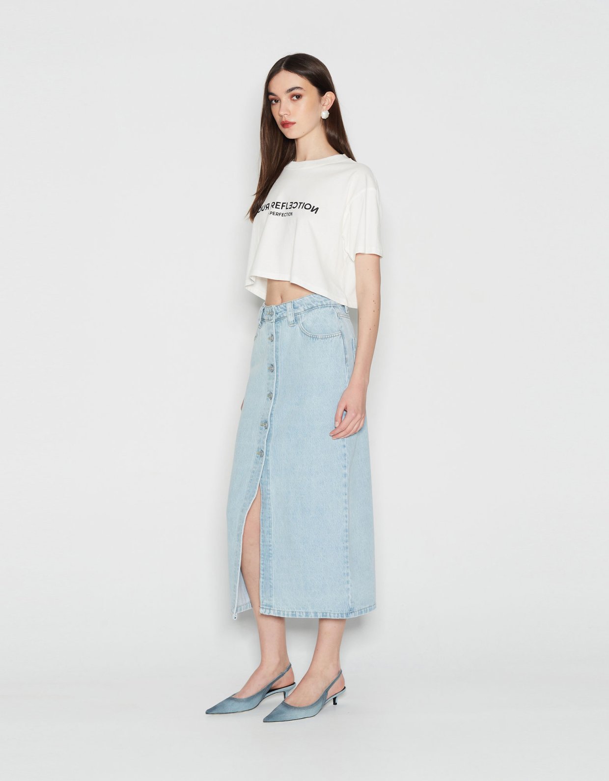 Nadia Rapti Aquamarine denim skirt light blue