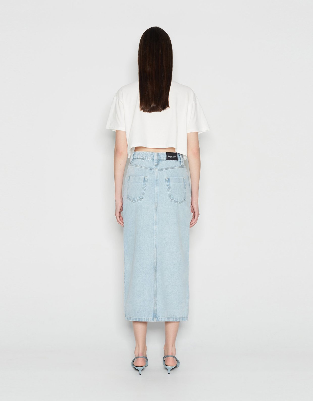 Nadia Rapti Aquamarine denim skirt light blue