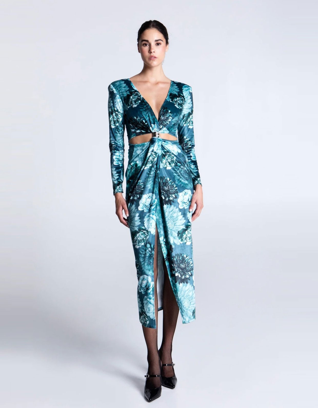 Eveleya Beatris midi velvet dress