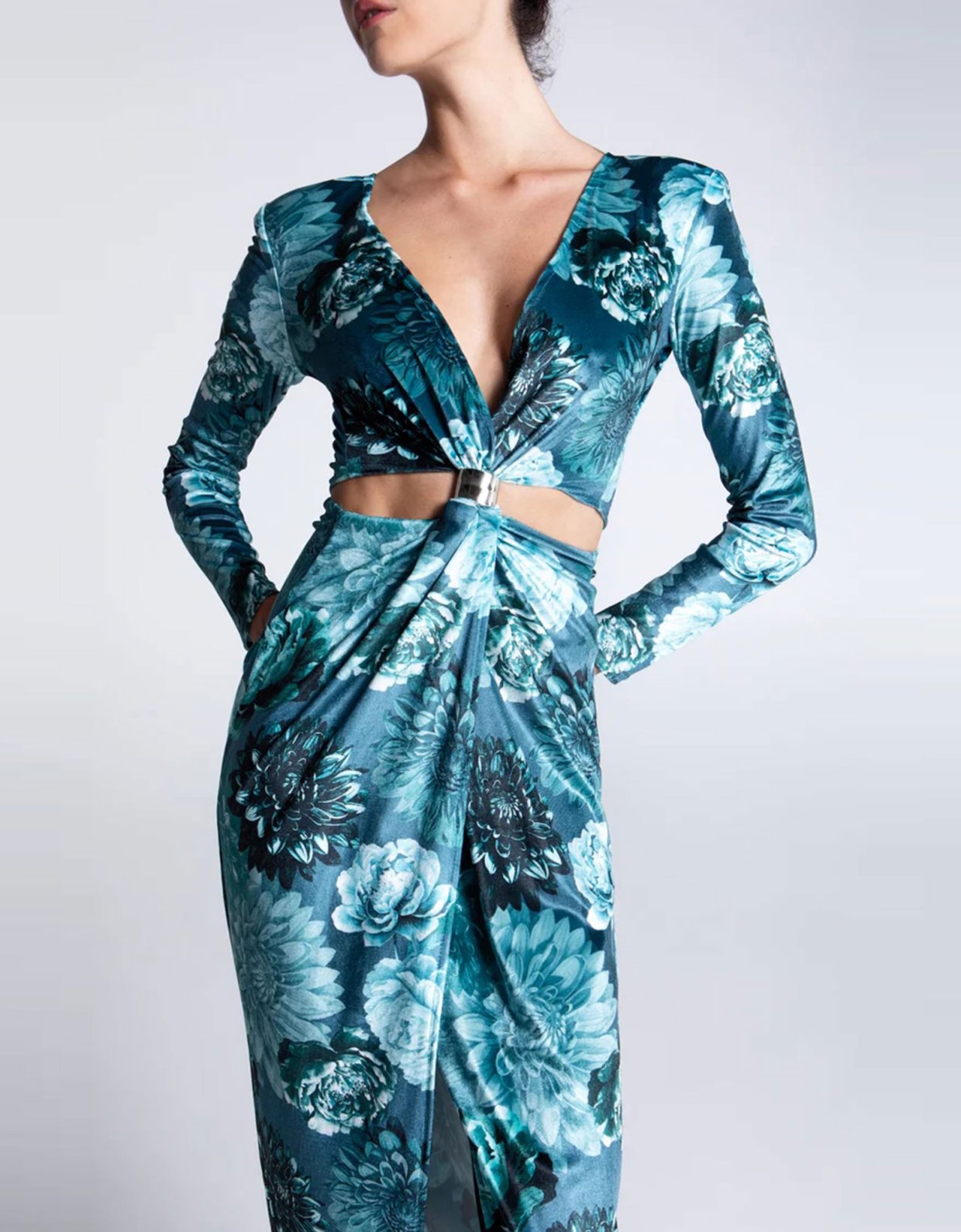 Eveleya Beatris midi velvet dress