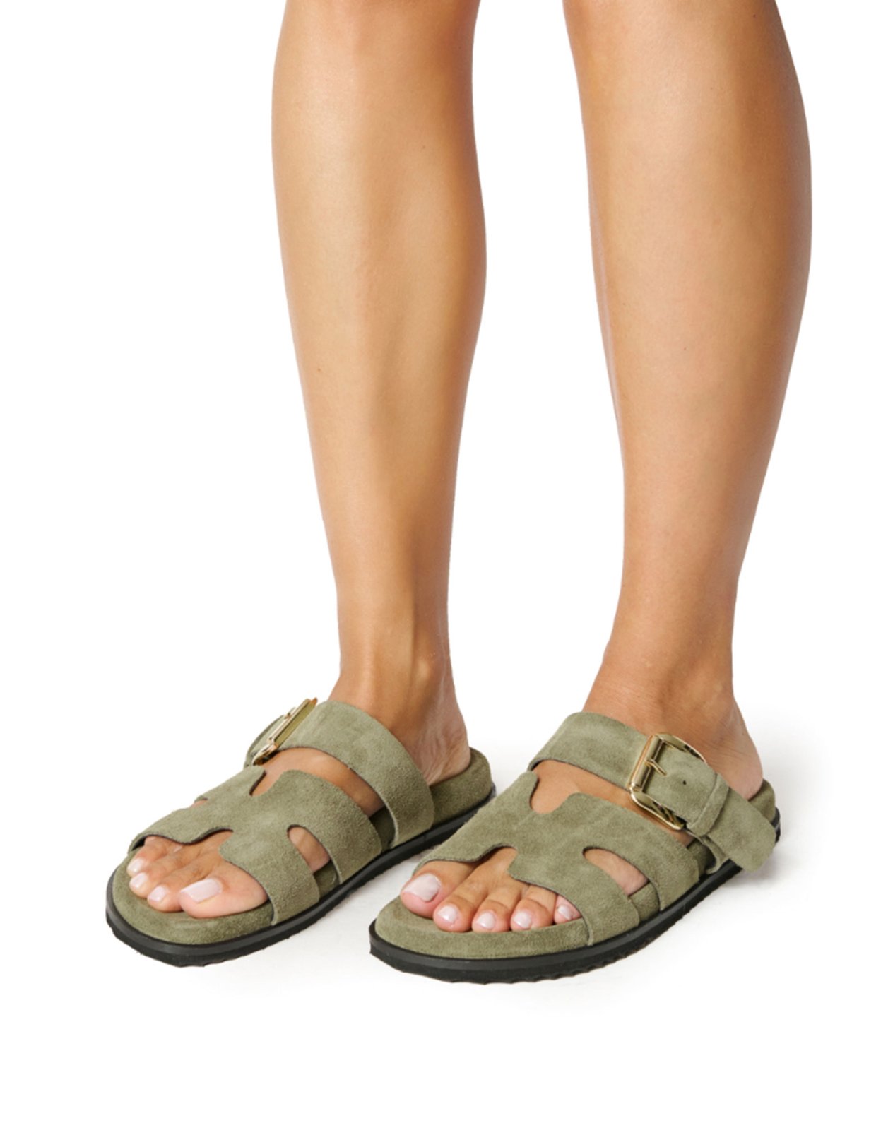 Ateneo Menta cross suede sandals 61312