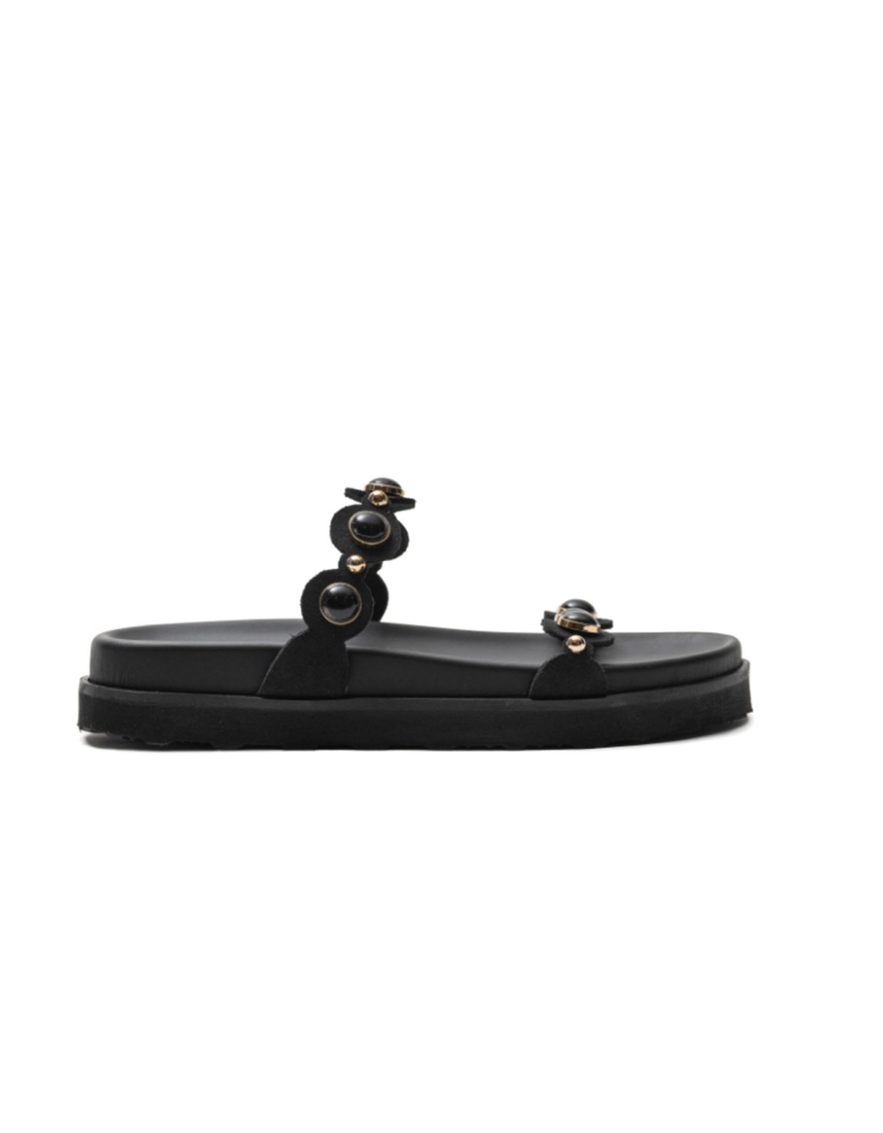 Ateneo Black gem sandals 62306