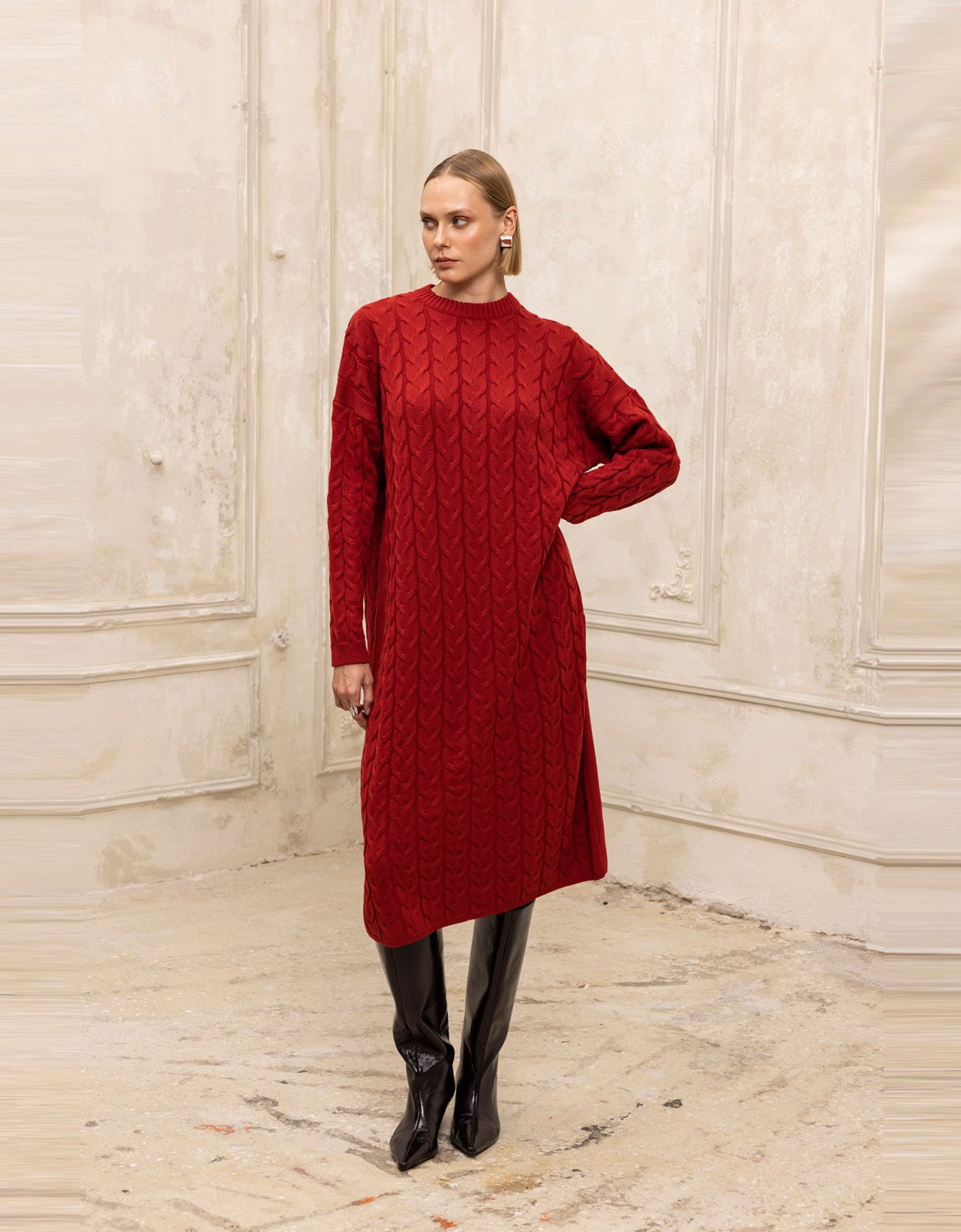 Ciel Concept Hygge midi dress brick