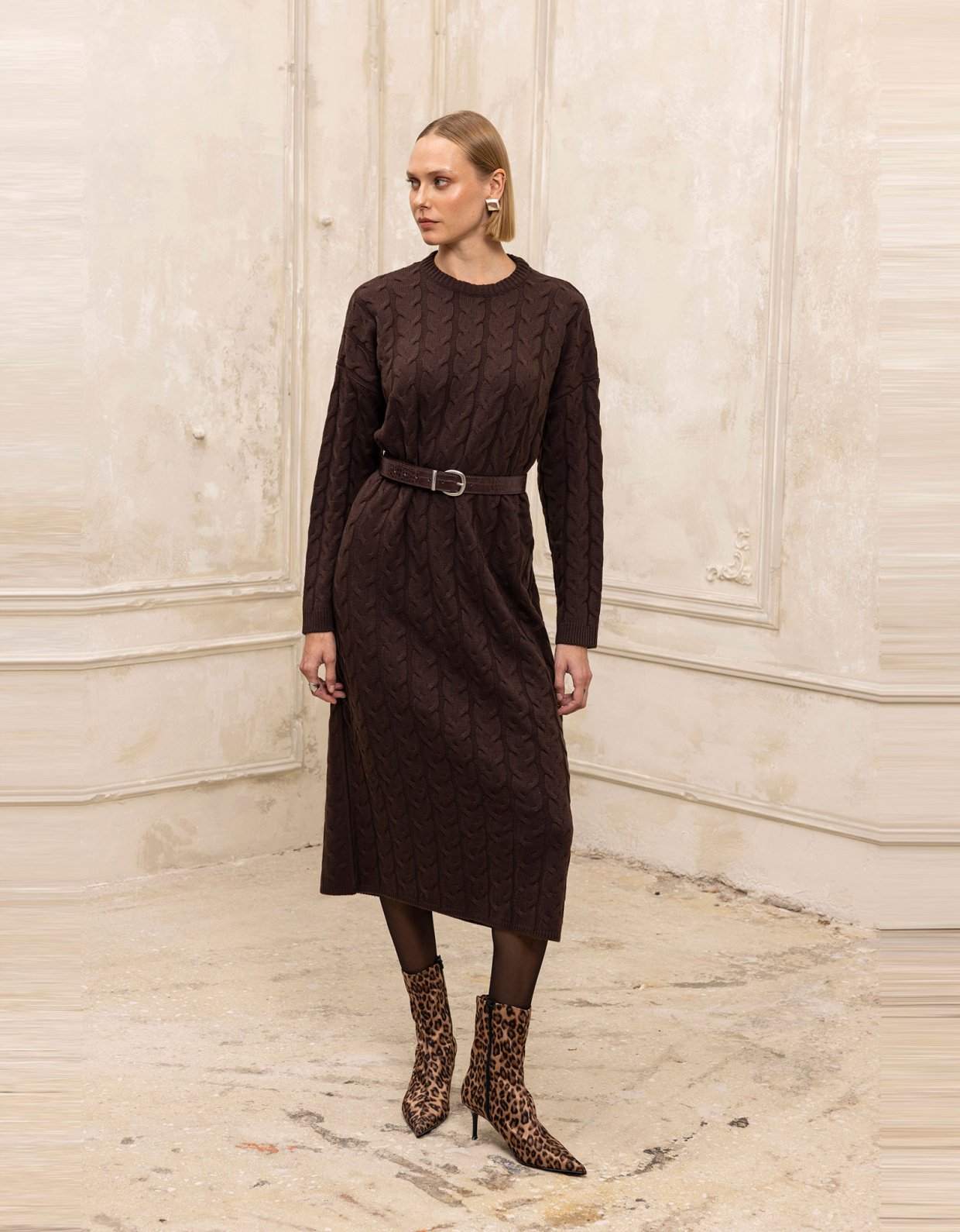 Ciel Concept Hygge midi dress brown