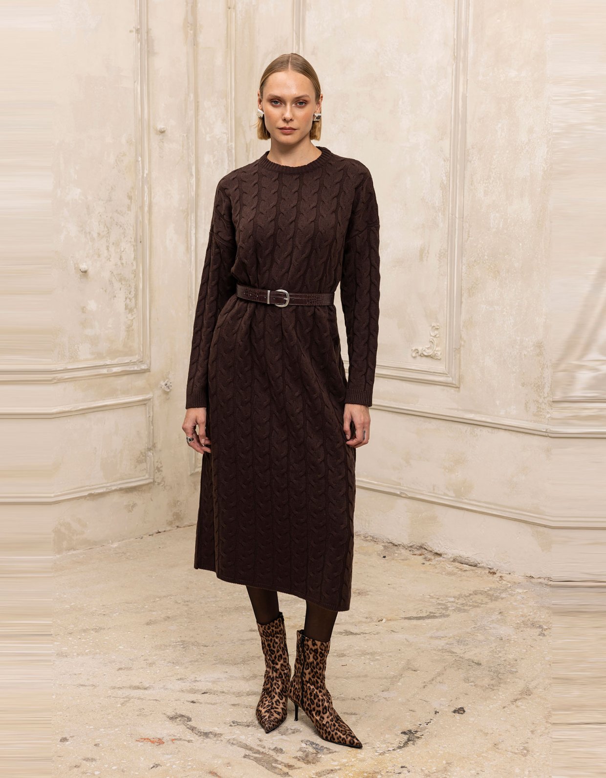 Ciel Concept Hygge midi dress brown