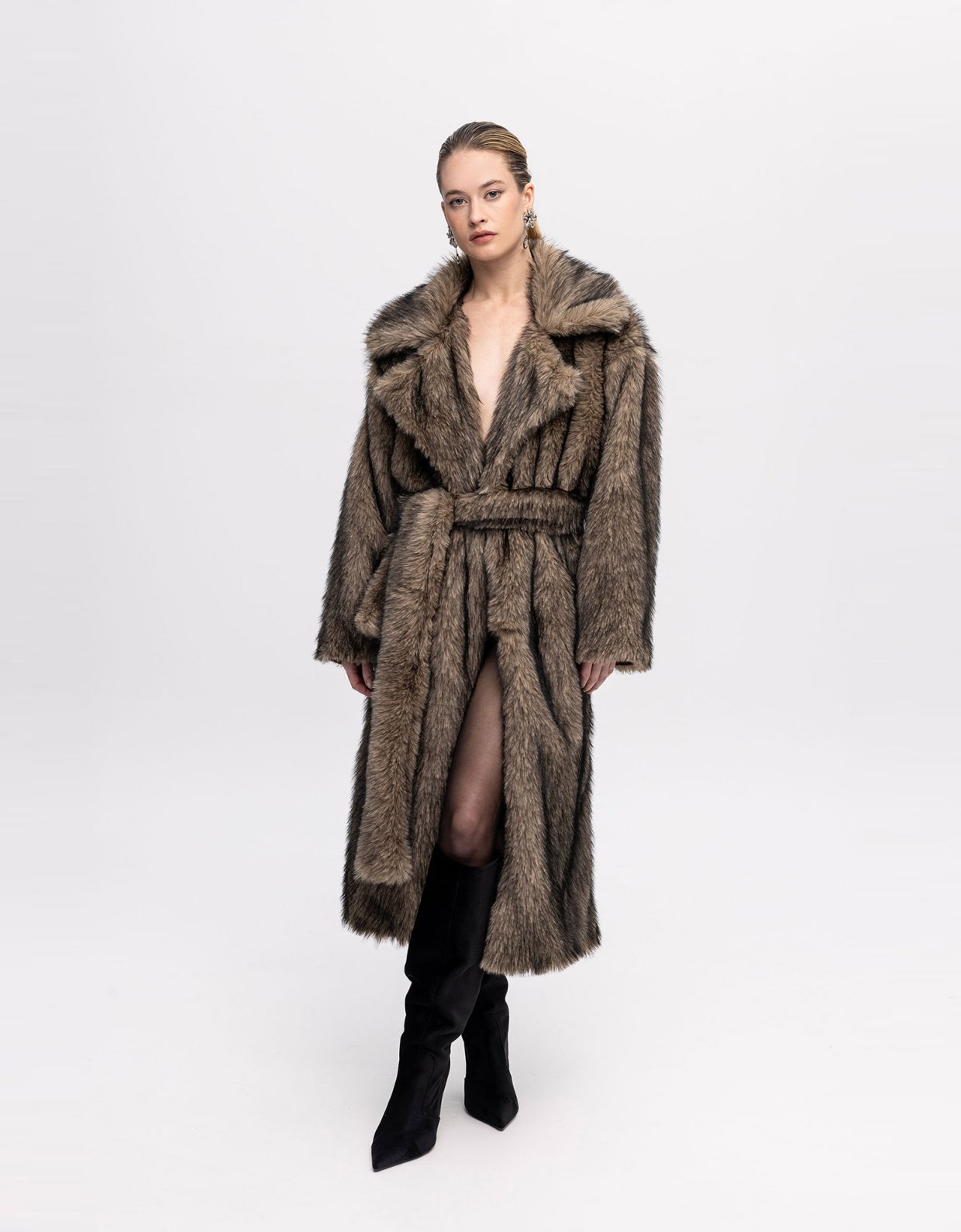 Ciel Concept Brown faux fur coat