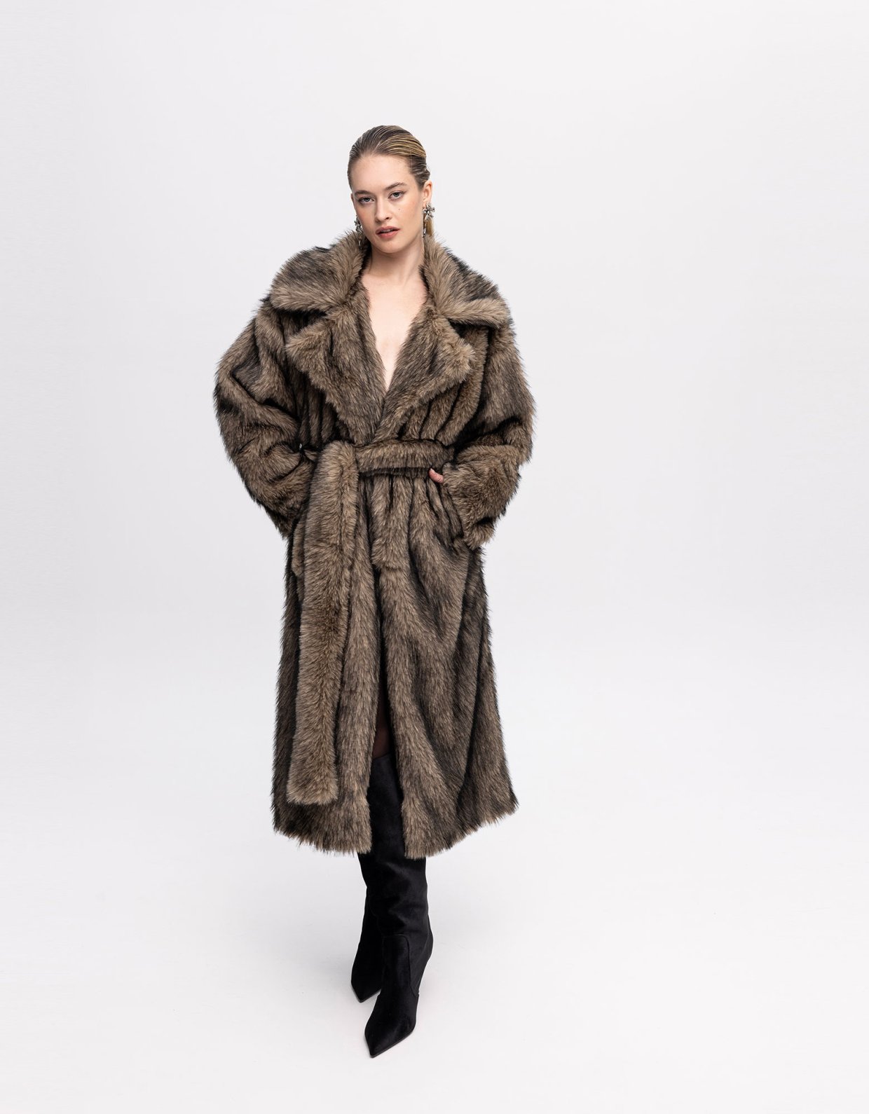 Ciel Concept Brown faux fur coat