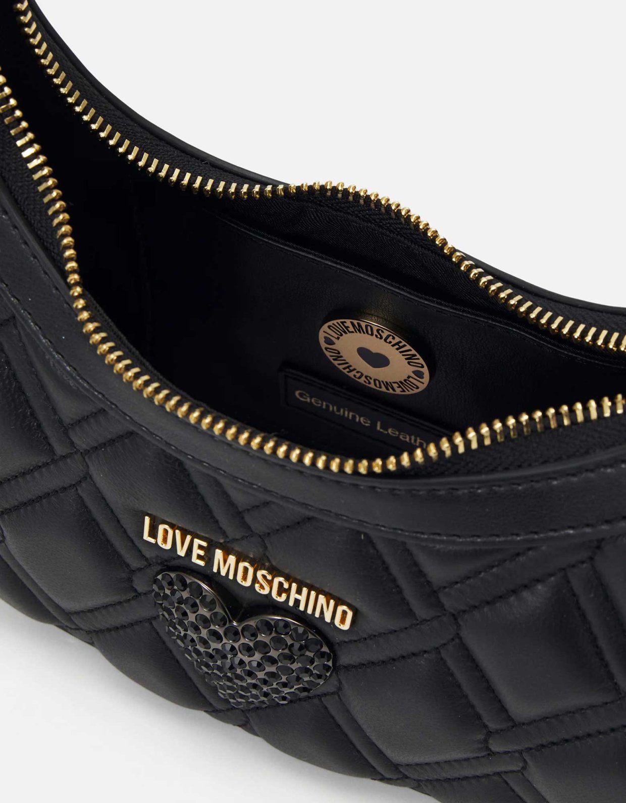 Love Moschino Queen mini hobo bag black