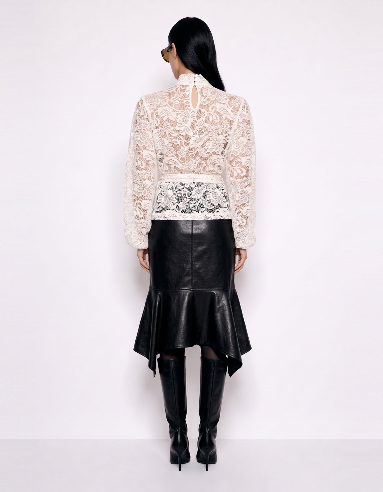 Mallory the label Rosette white lace top