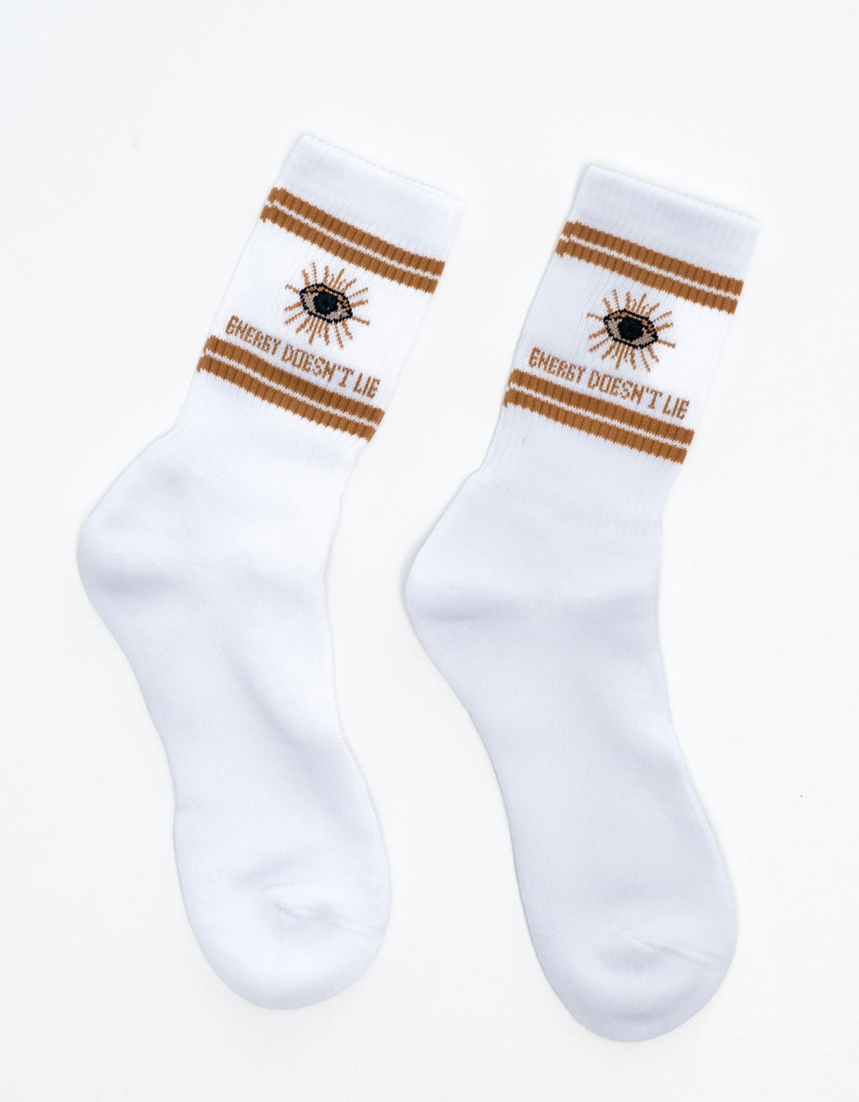 Peace and Chaos 3rd eye white socks
