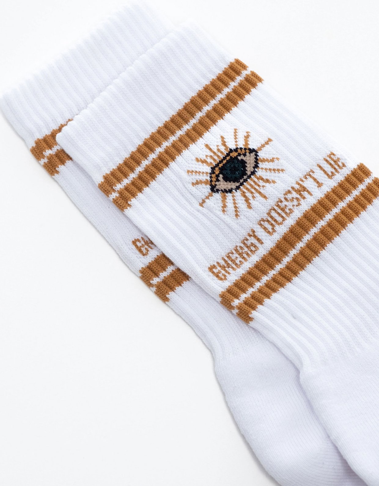 Peace and Chaos 3rd eye white socks