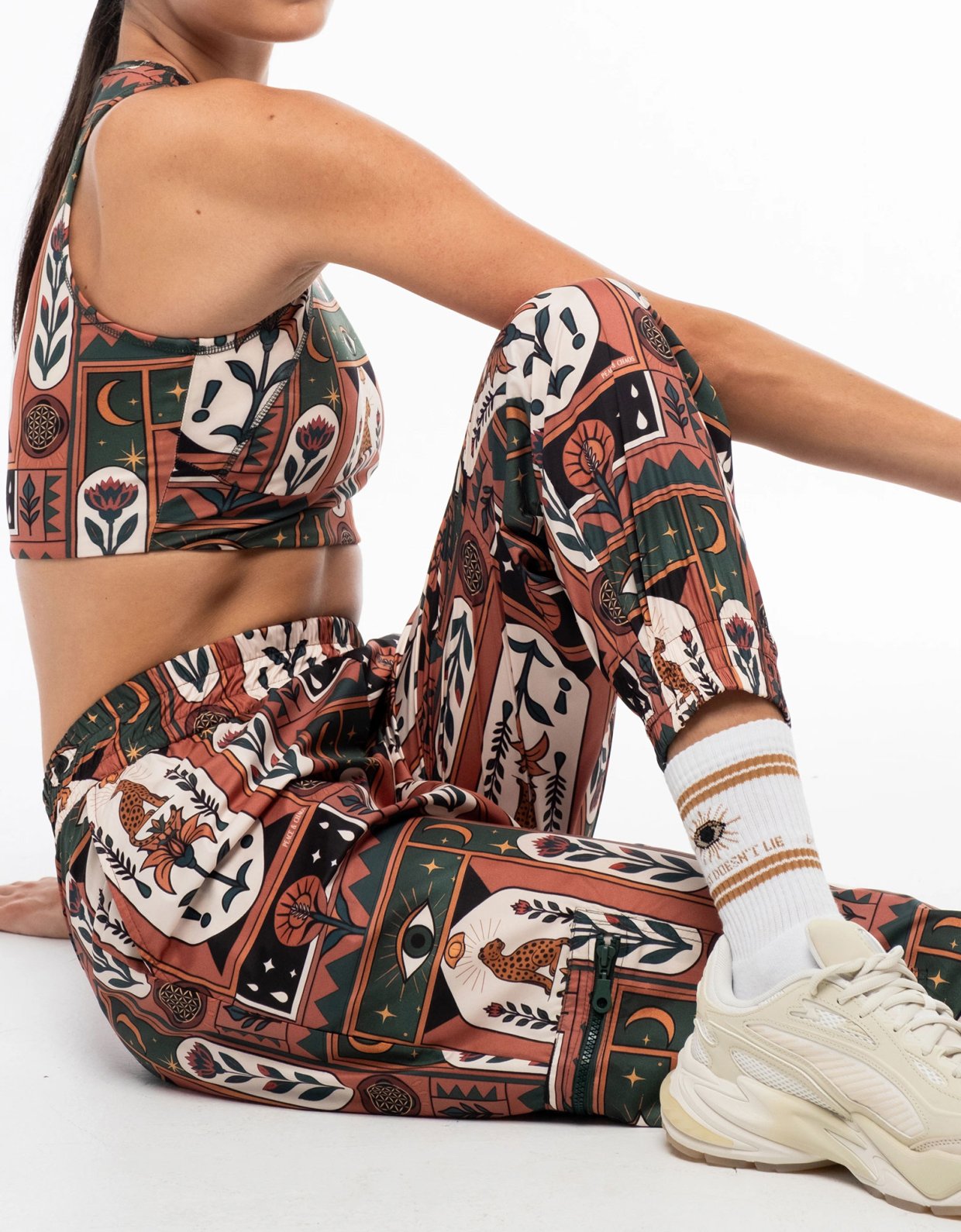 Peace and Chaos 3rd eye white socks